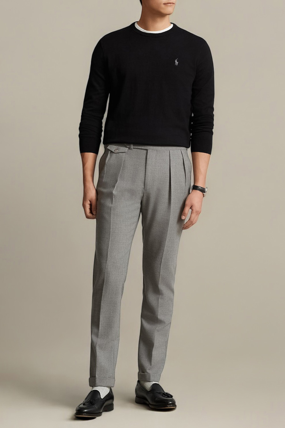 תמונת כל הלוק של סריג כותנה סלים פיט